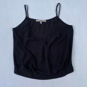 GUESS Los Angeles Women's Black Sheer V-neck Wrap Top Blouse Size S y2k Fall